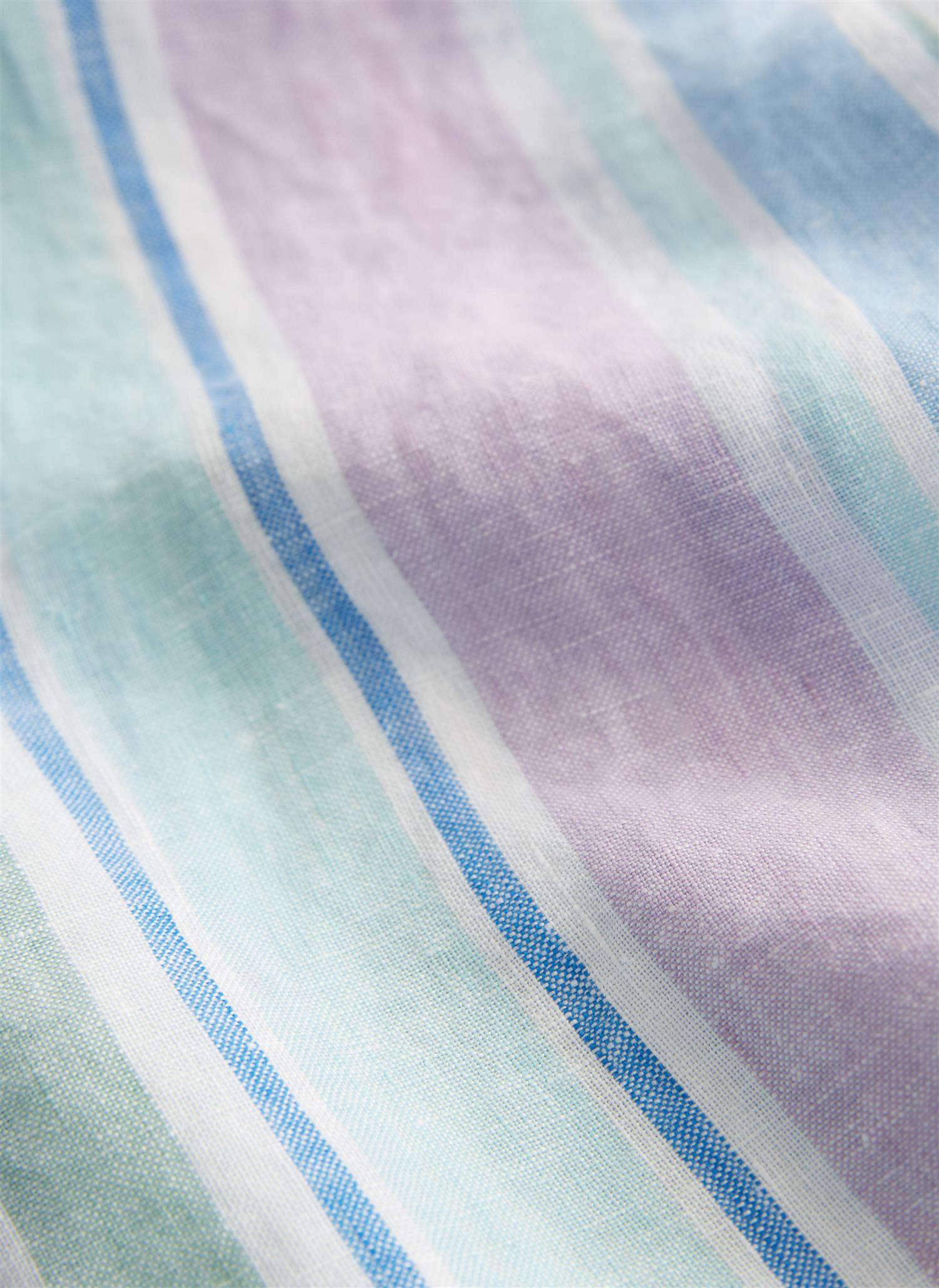 Happy Linen Stripe Shirt Turquoise