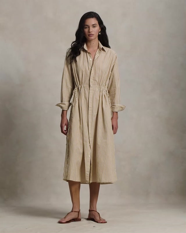 Woven-Shirt Dress-Dresses