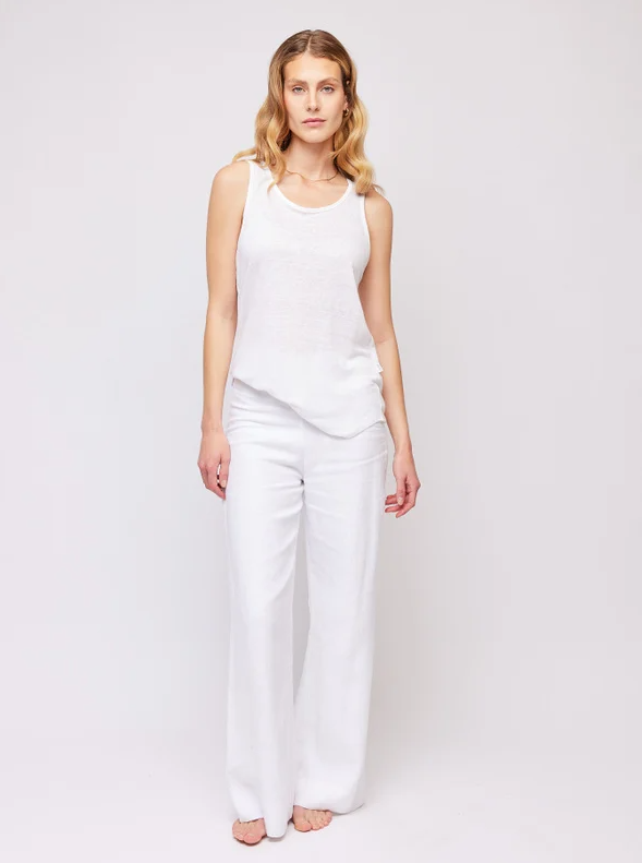 Rikke Linen Singlet wHITE