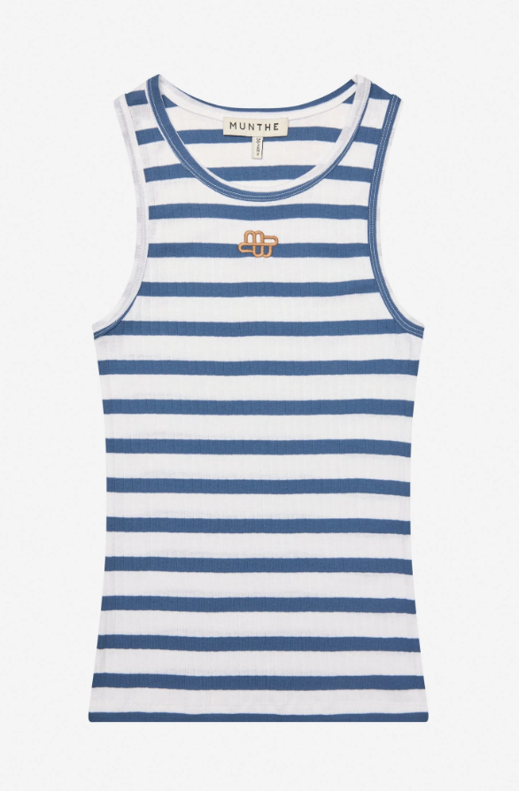 Tezza Striped Singlet Blue