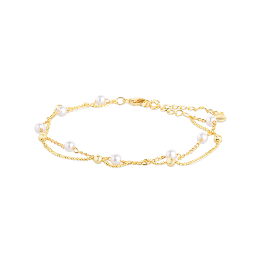 Lo layered chain bracelet gold