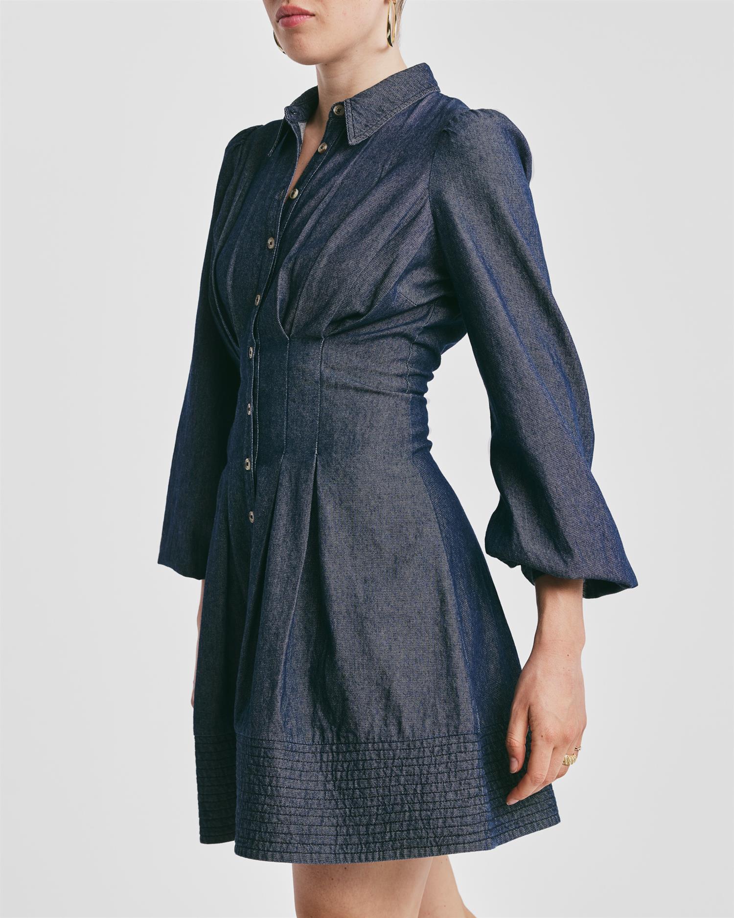Denim Fitted Dress AW25 Dark Blue