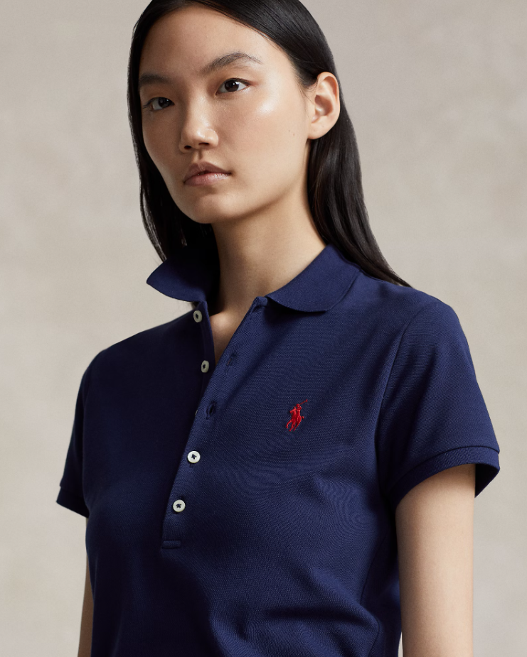 Slim Fit Stretch Polo Shirt-navy