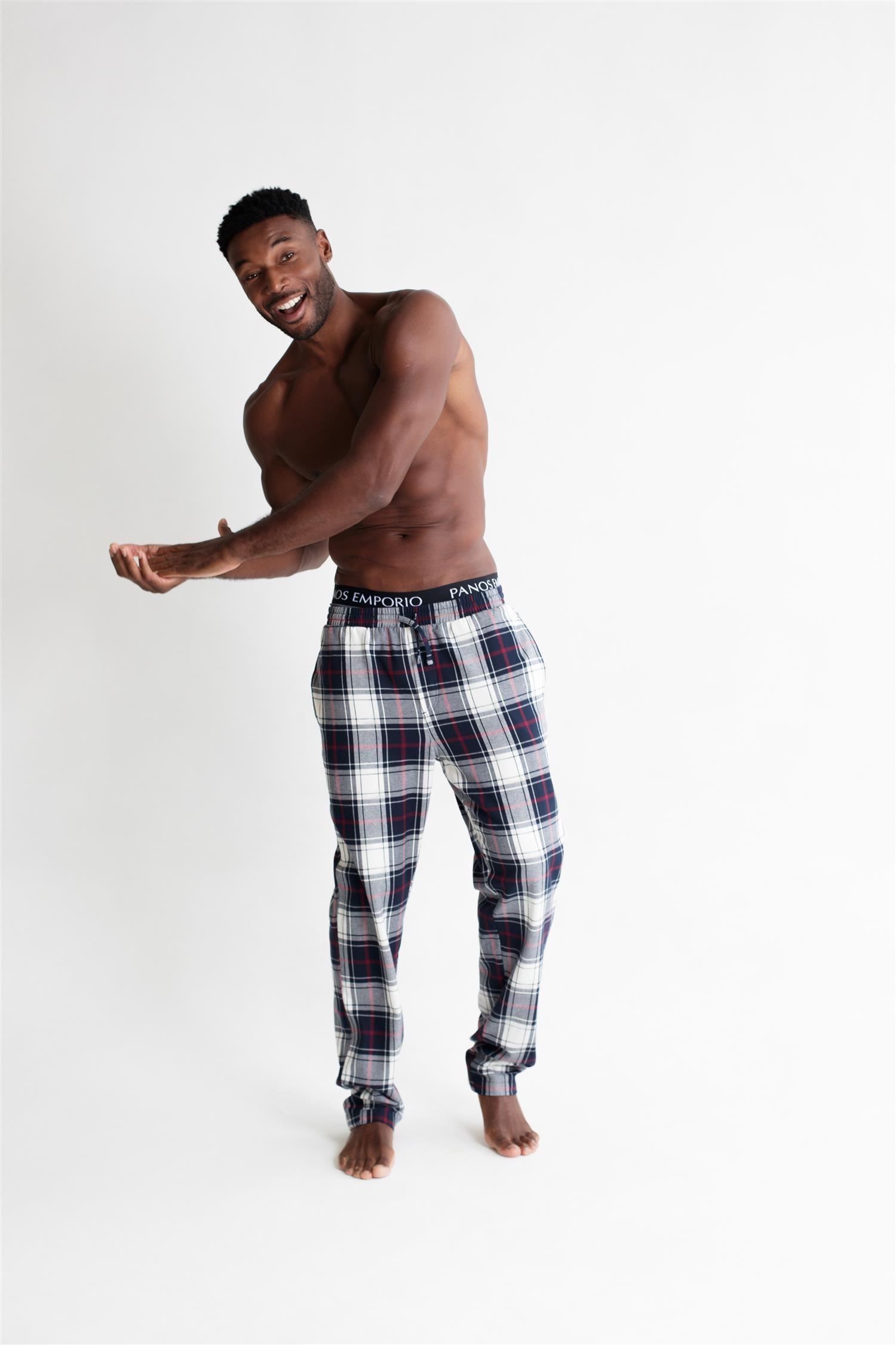 Pj Pant Cream plaid