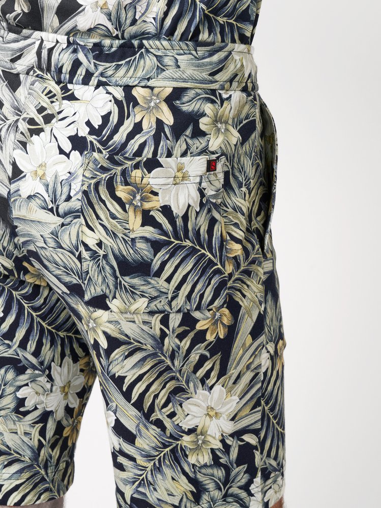 Casual Shorts Pastel Green Flowers