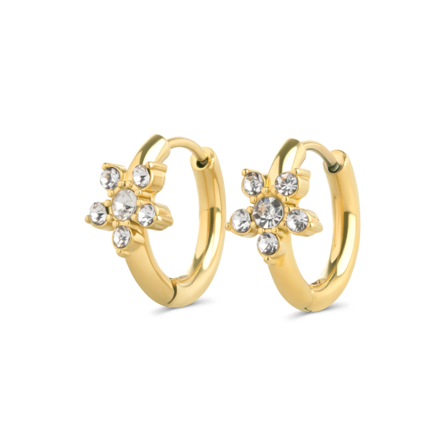 Helia crystal hoop earrings gold