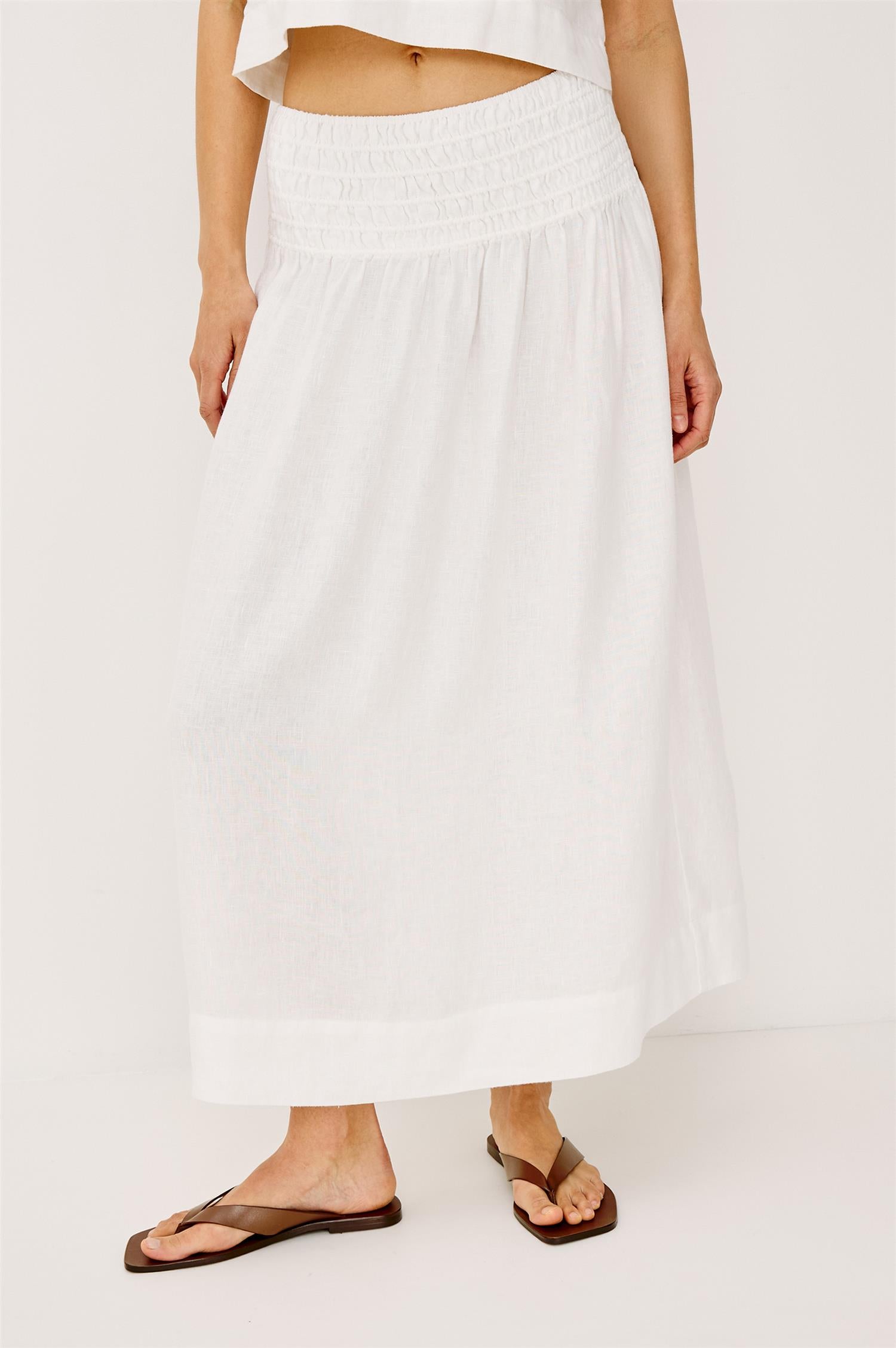 Alessa Skirt White Linen
