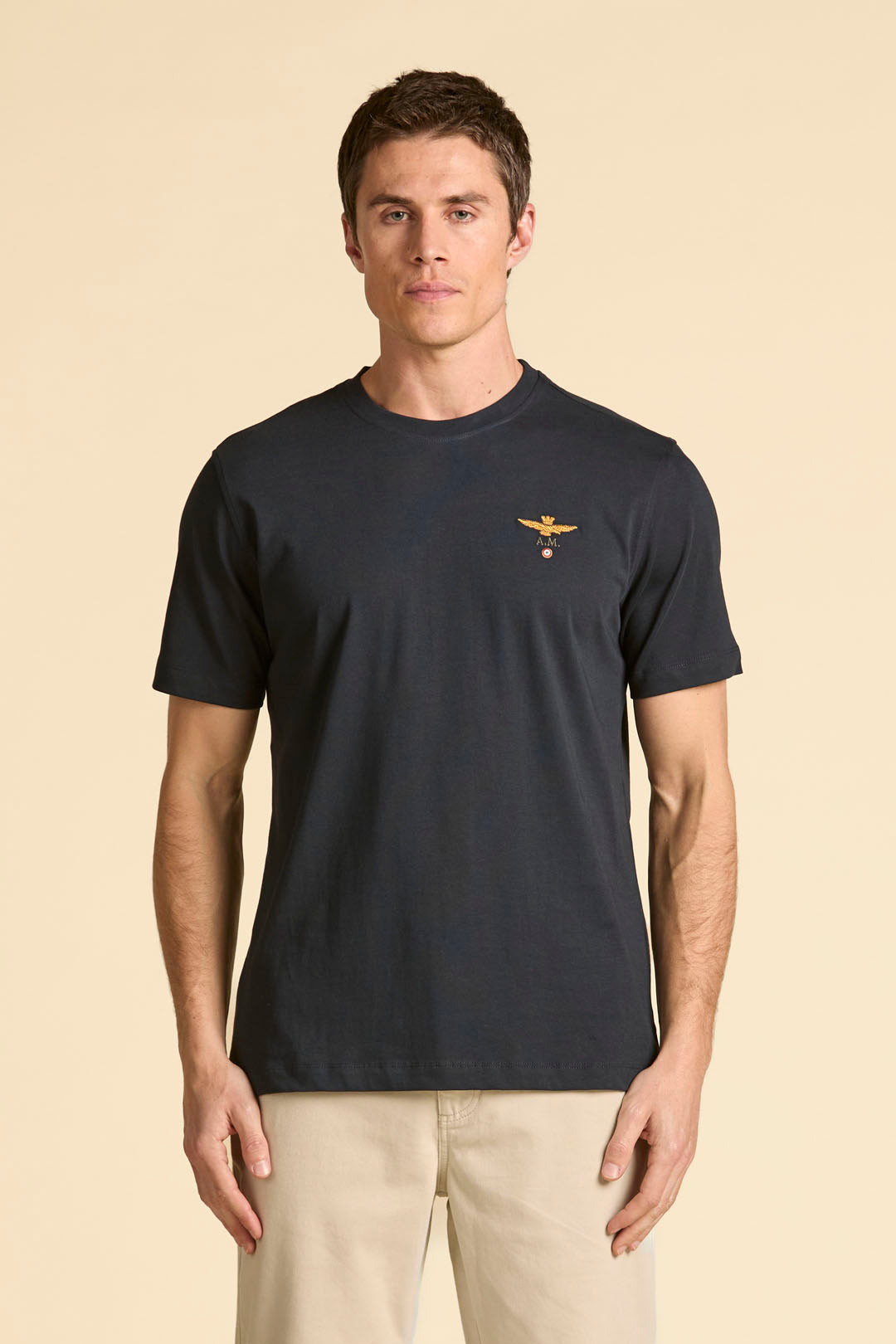 Basic crew-neck cotton jersey t-shirt Navy