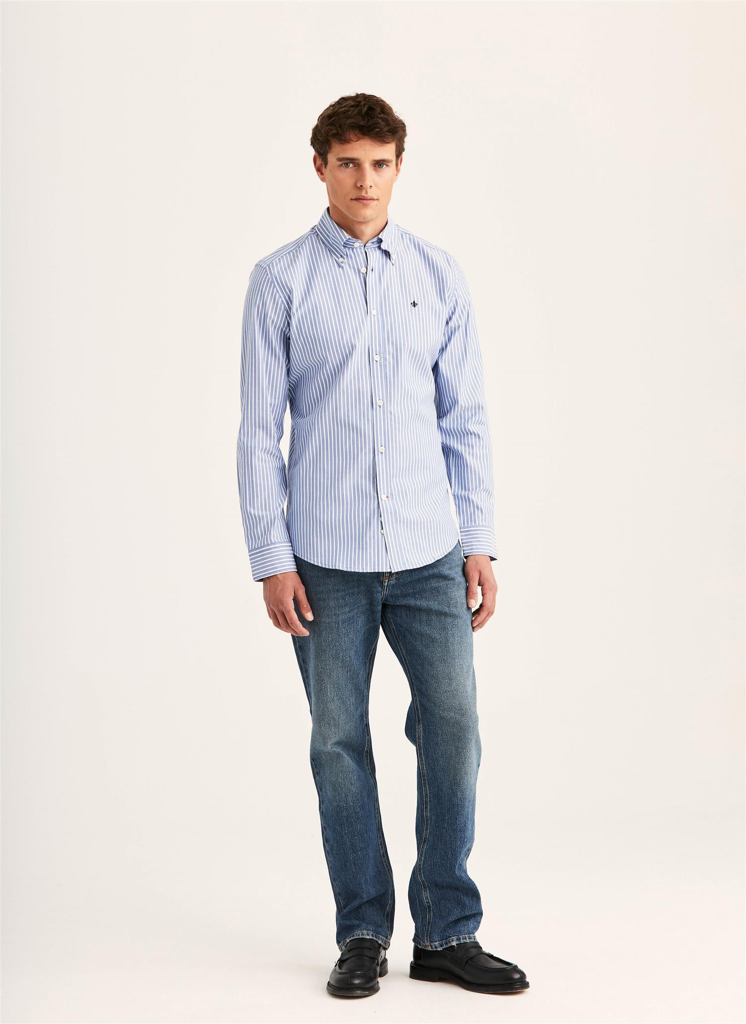 Fine Oxford Shirt-Slim Fit Blue