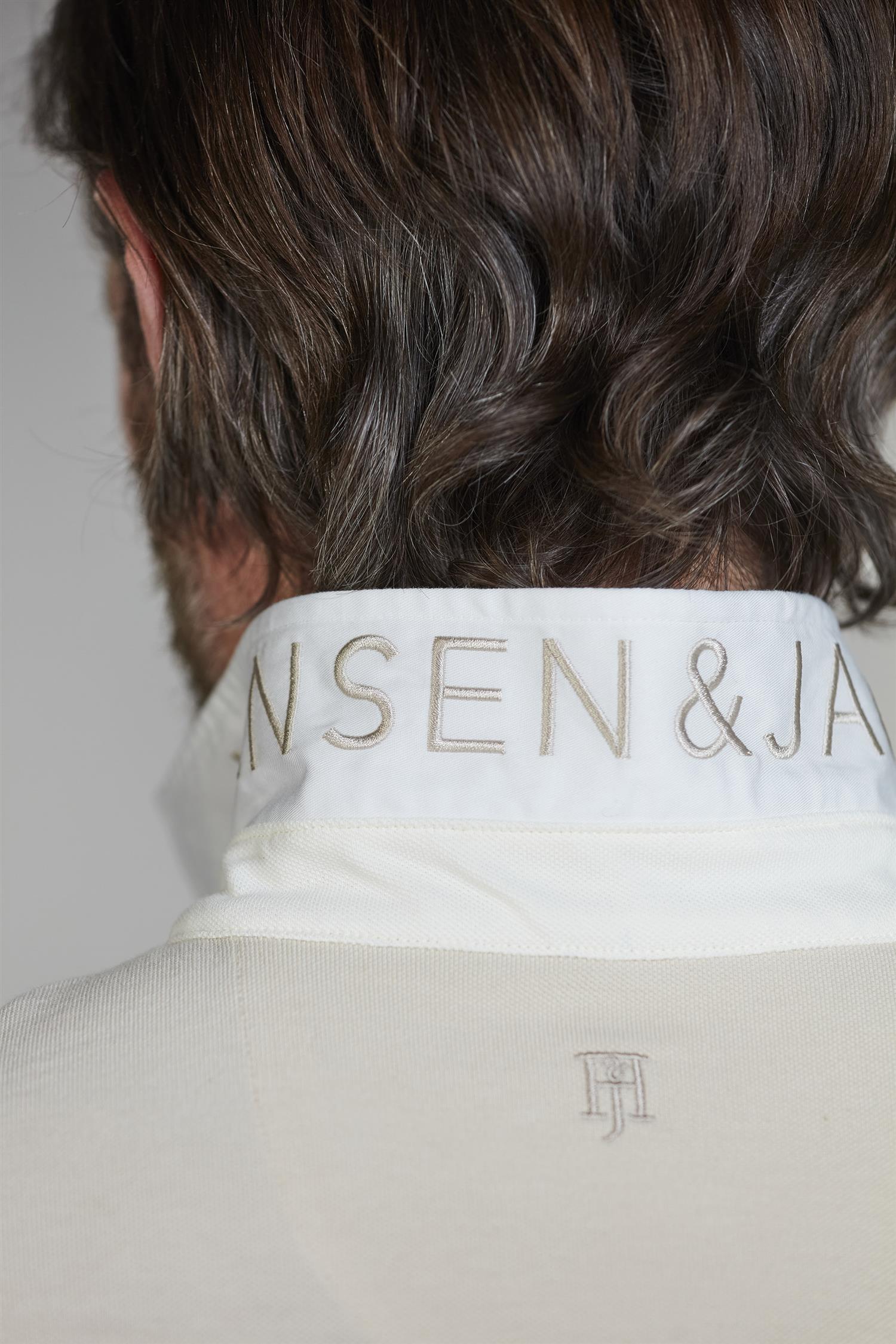 Stripe Back Polo Off White