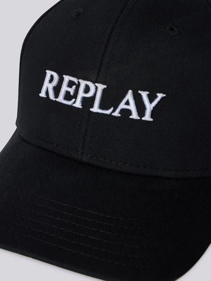 Cap With Embroidered Logo Black