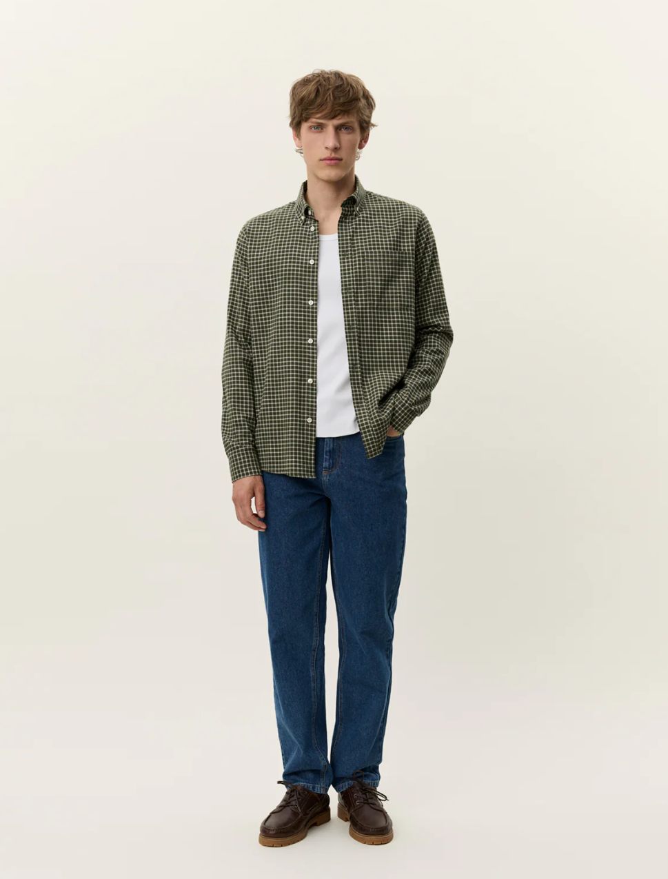 Konrad Check Flannel Shirt Light Sand