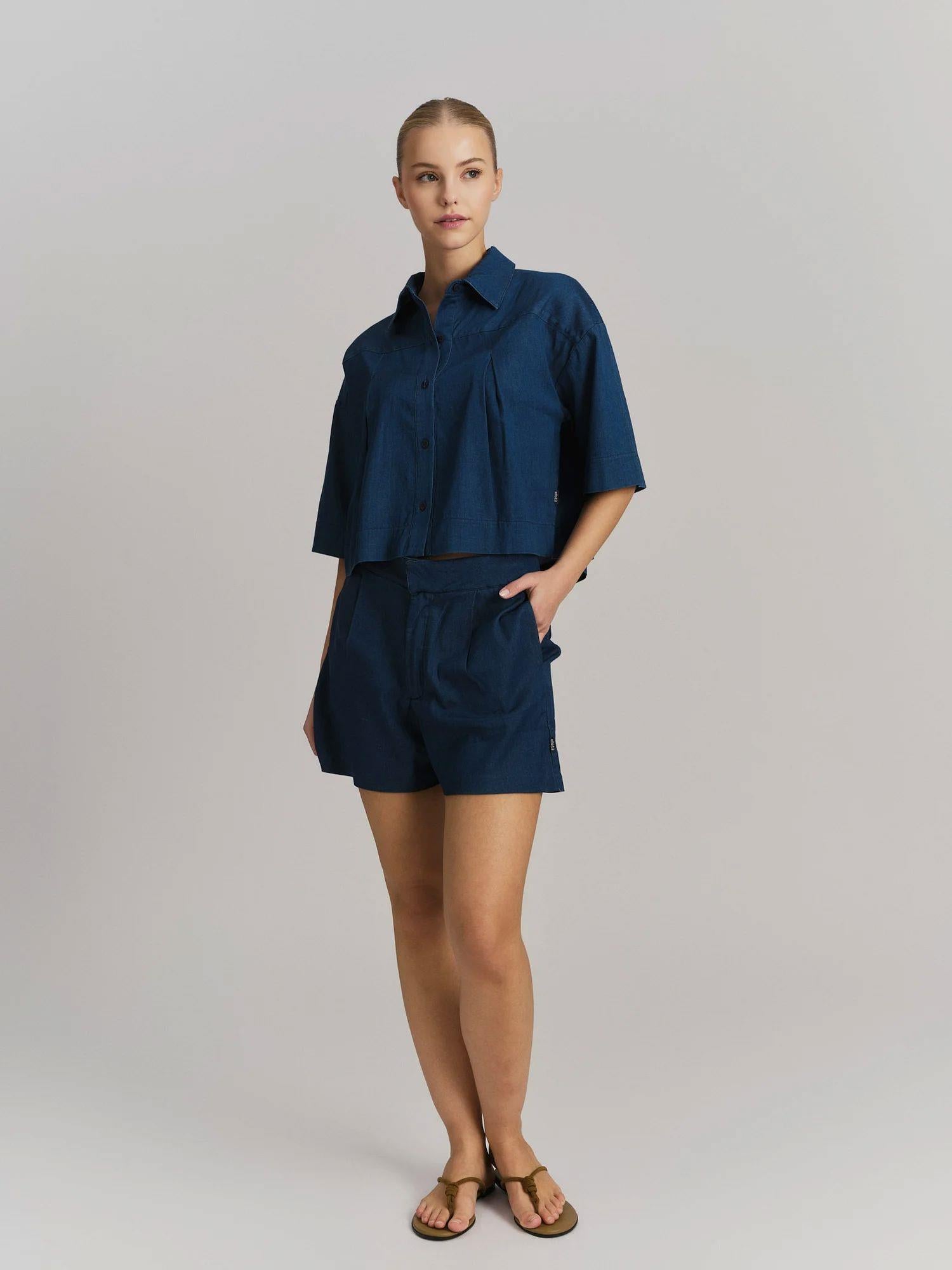 Massy Tencel Shirt Dark Blue