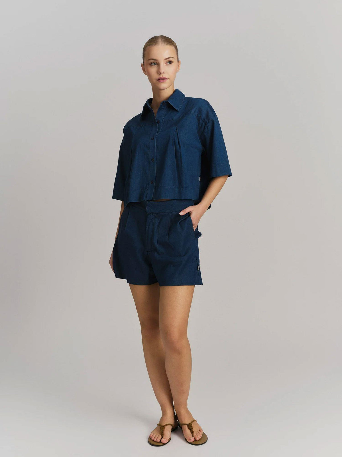 Massy Tencel Shirt Dark Blue
