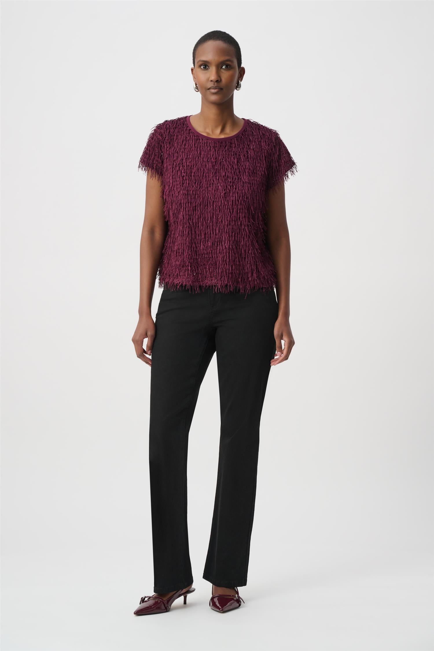 Novelty Fringe Top Elderberry