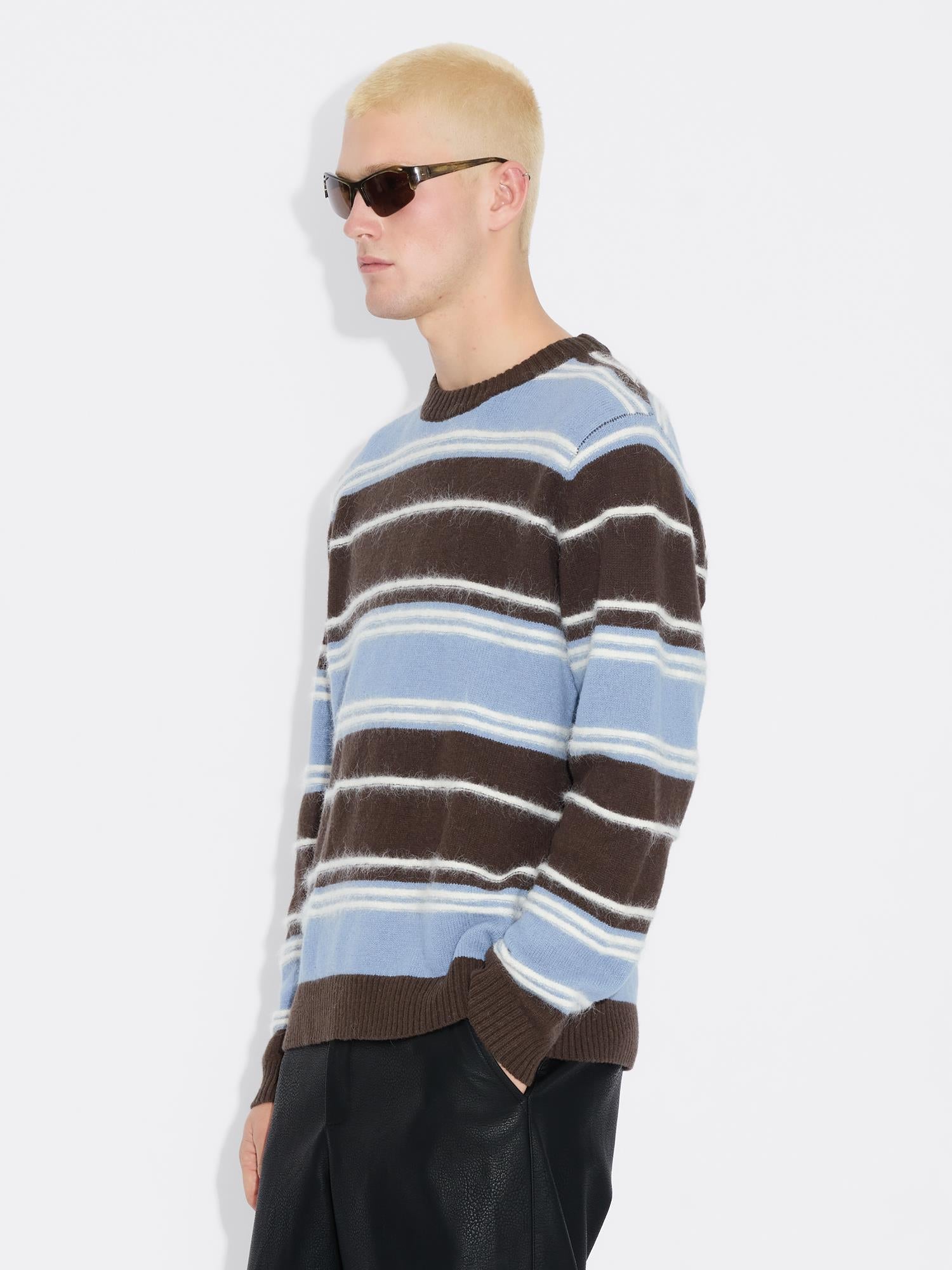 Wool Stripe Crew - Blue Stripe