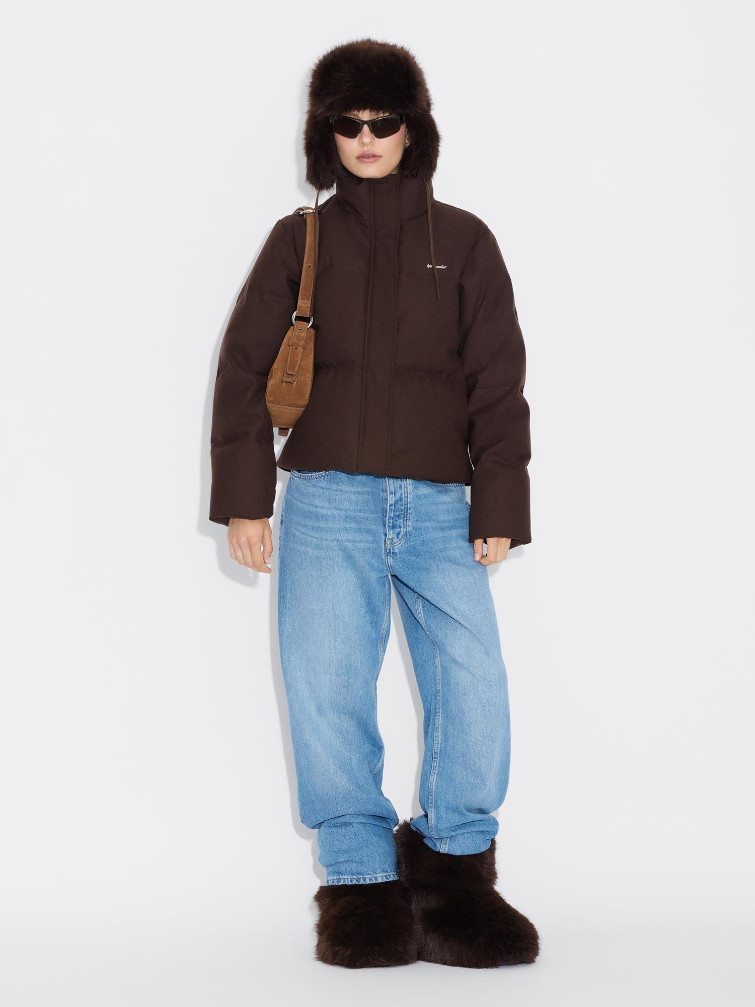 W Tech Wool Down Jacket Dk Brown