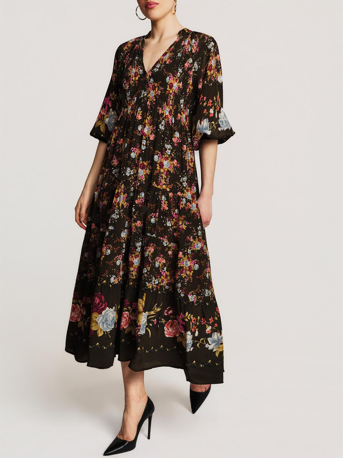 Bohemian Shift Dress PS27 Forest Bouquet