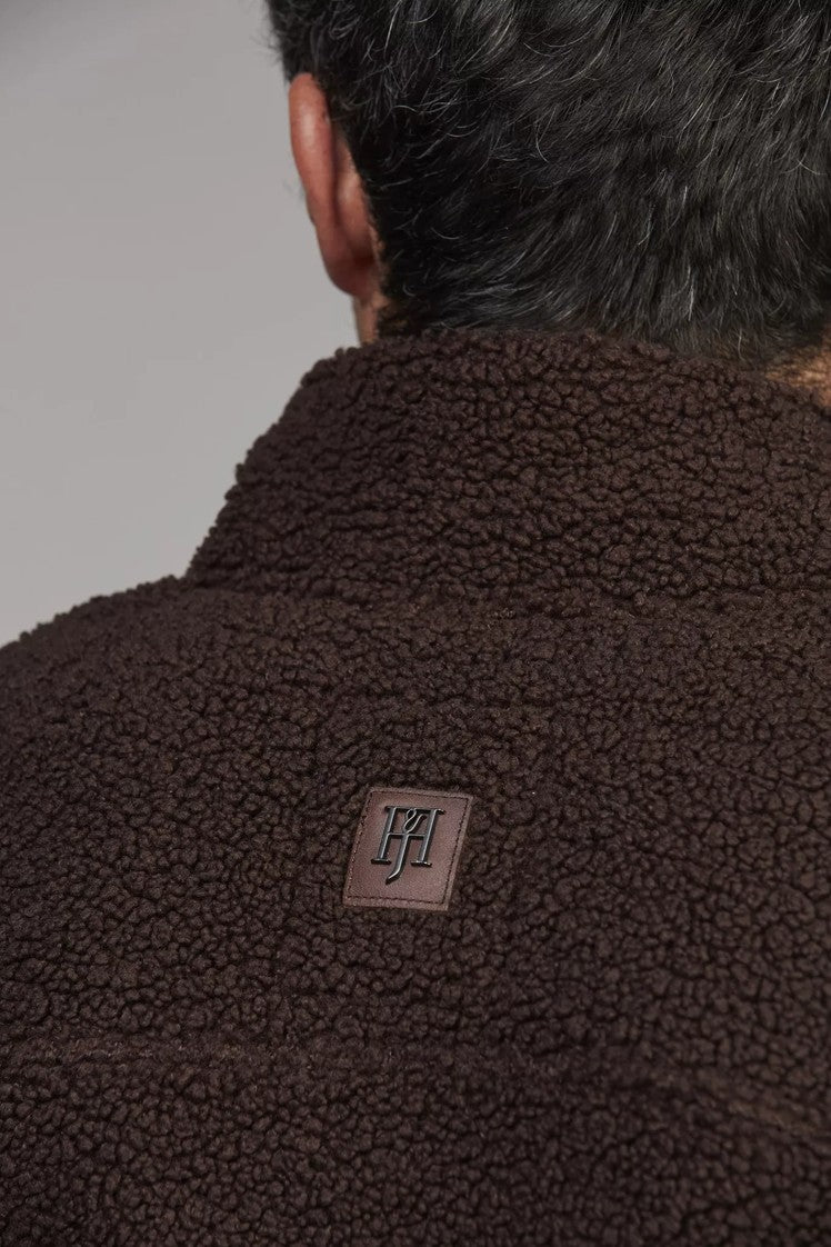 PILE FLEECE JACKET DARK BROWN