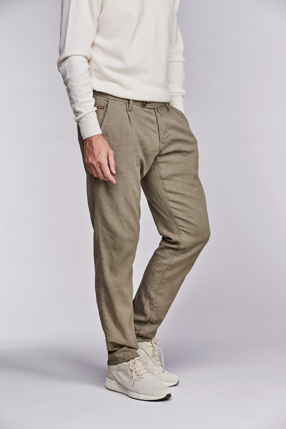 Linen stretch pant Patriot green