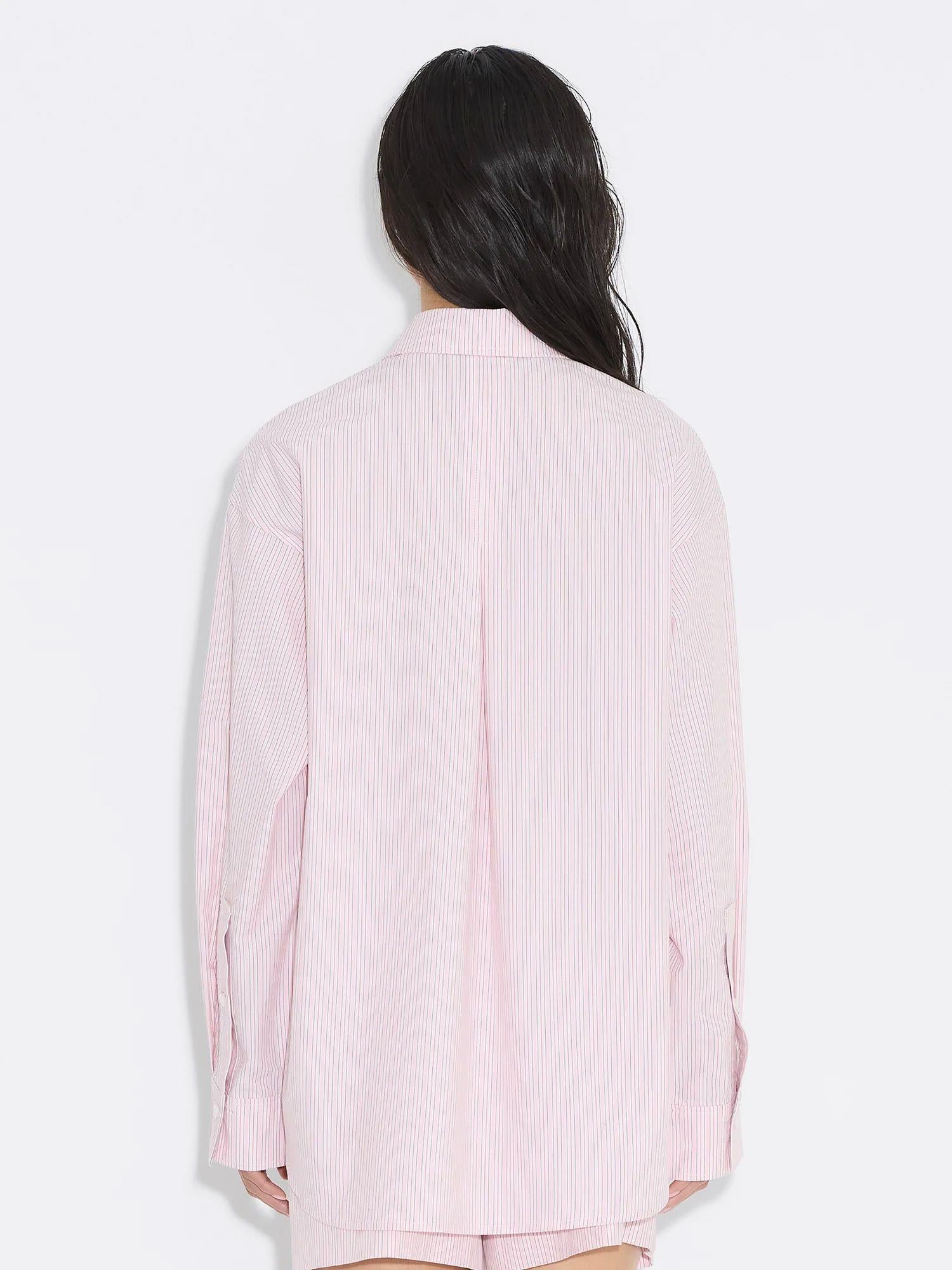Loose Stripe Shirt Pink Mix