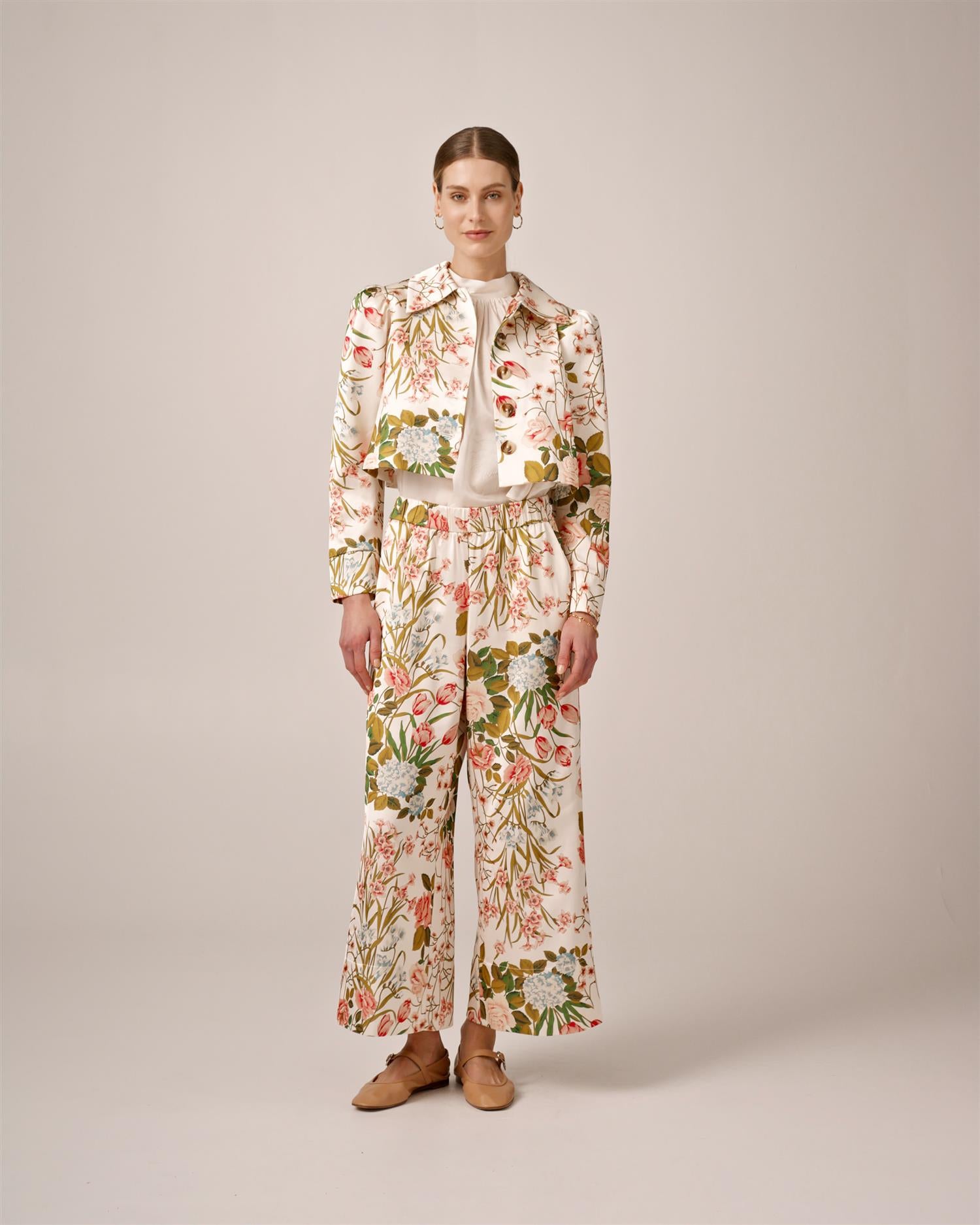 Tailored Satin Jacket PF25 Flower Fields