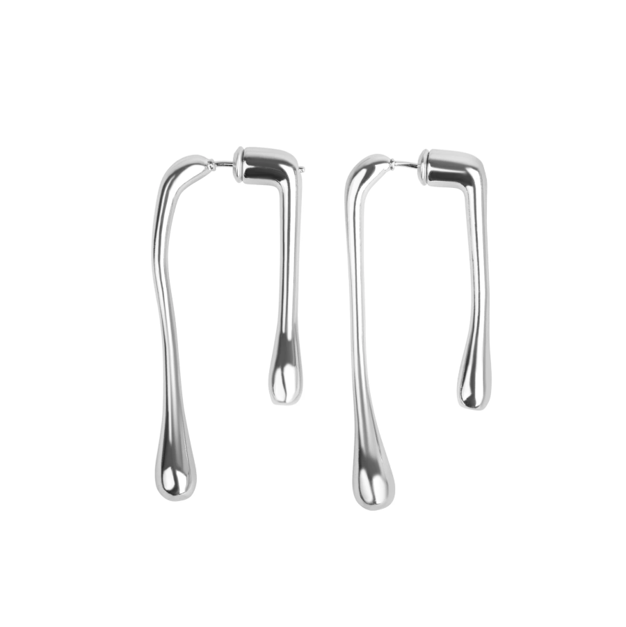 Corinne Drop Bar Earrings Silver
