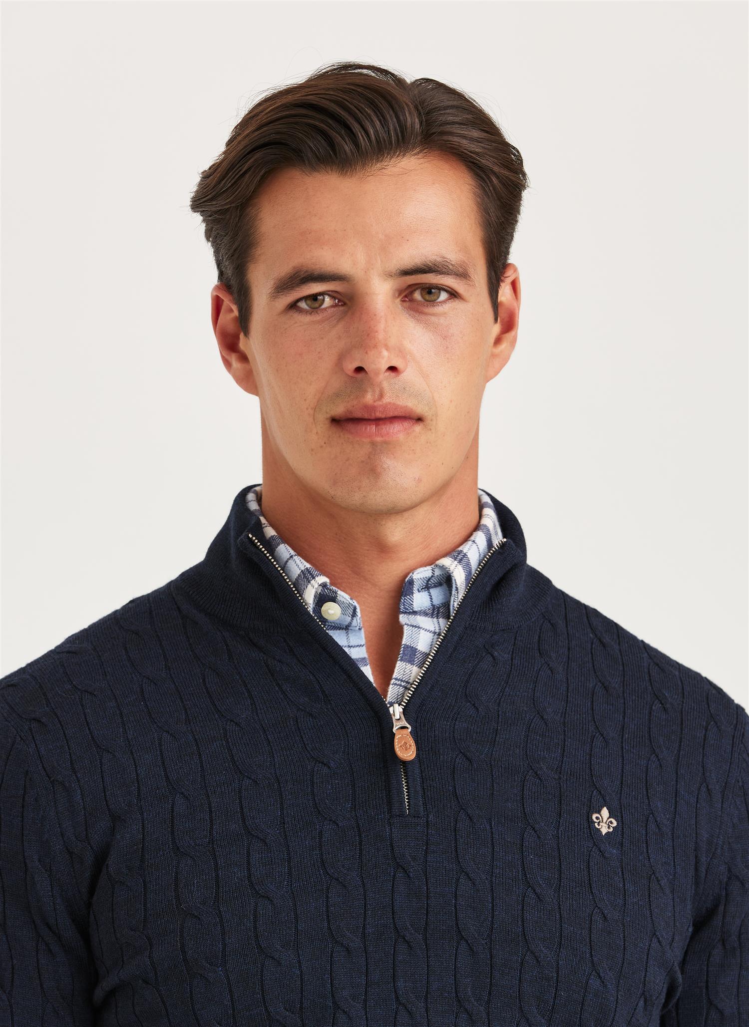 Merino Cable John Zip Navy