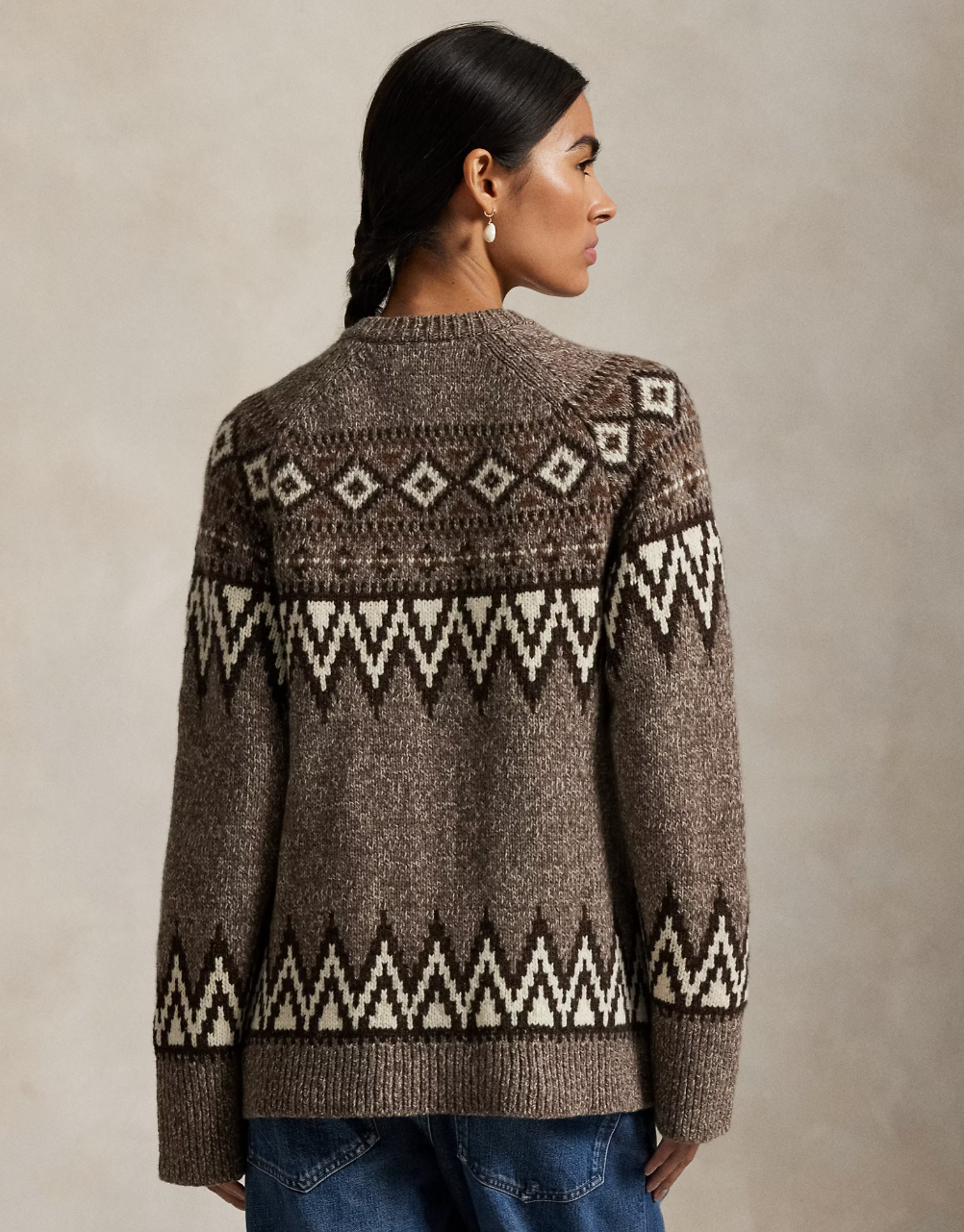 Fair Isle Wool-Blend Cardigan Mushroom Multi