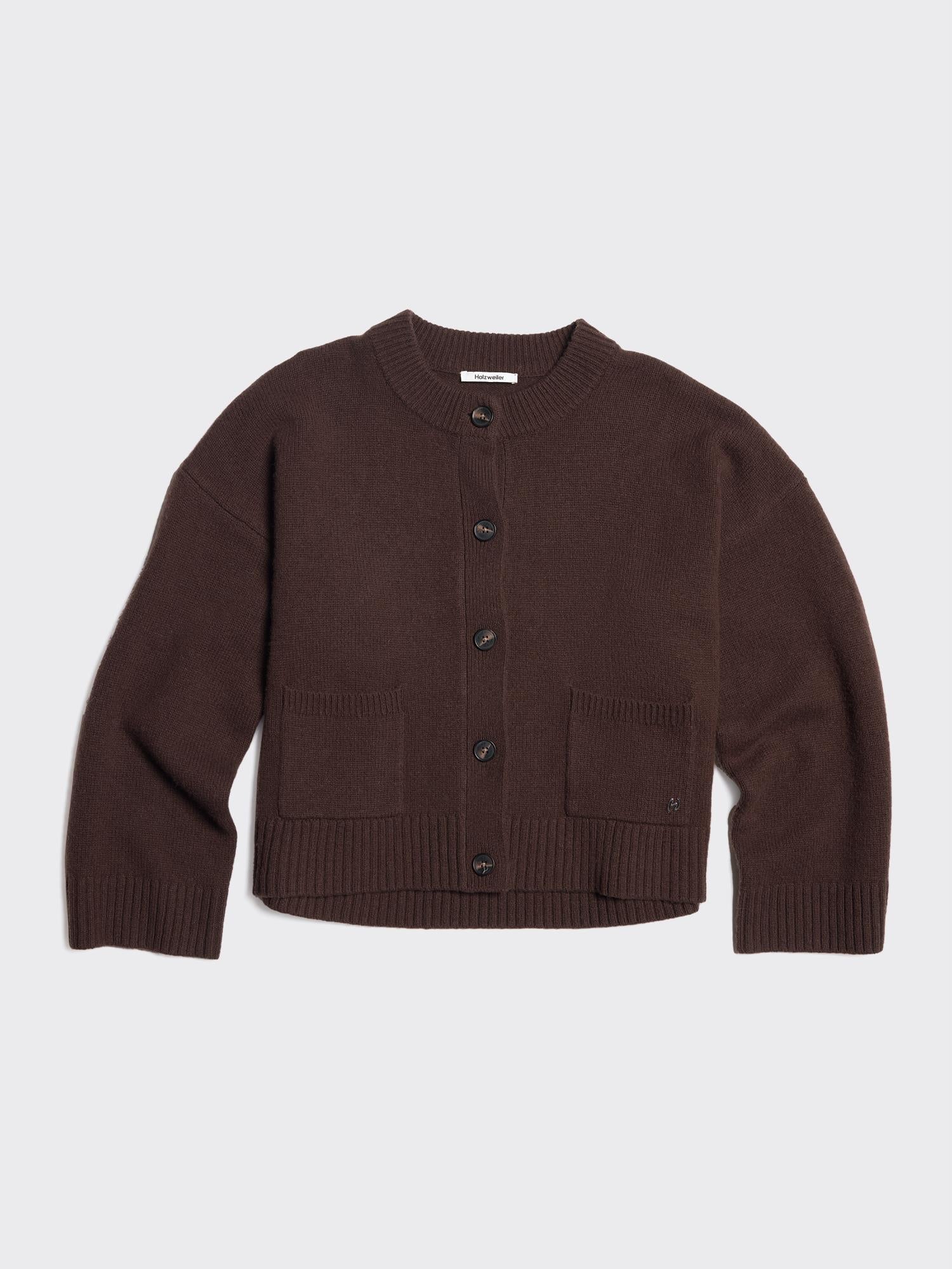 W. Wool Wide Cardigan - Dk.Brown