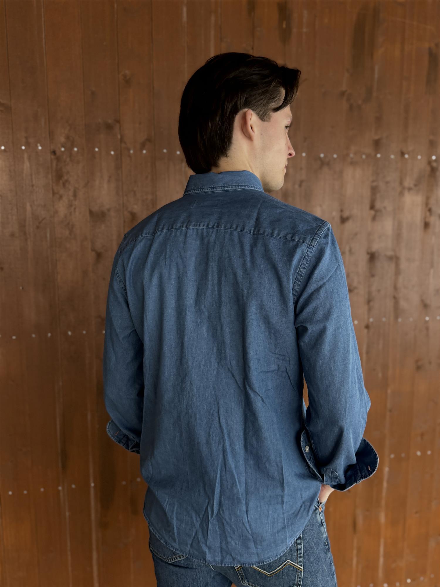 Light Denim Shirt-Slim Fit Blue