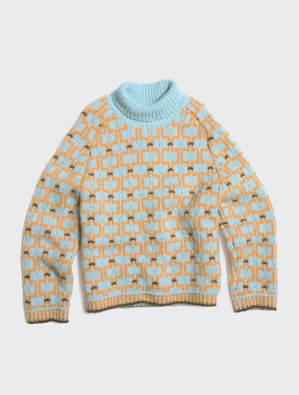 Norwegian Wool Turtleneck Blue Mix