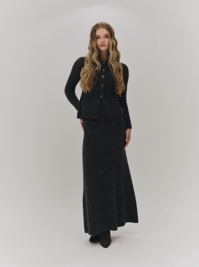 Iza Alpaca cardigan Charcoal