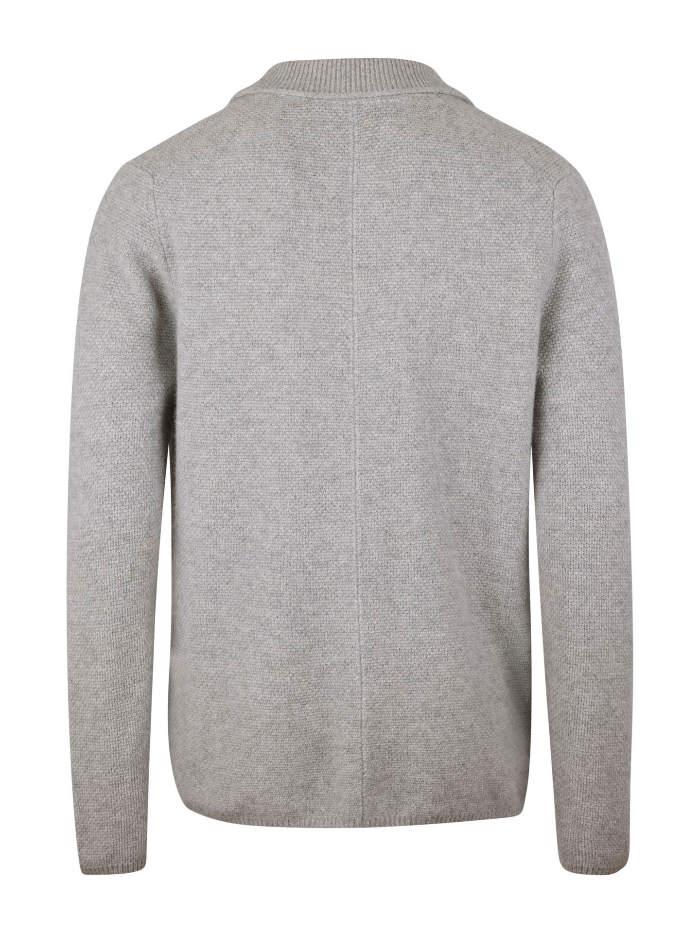 Cardigan Knitted Texture Yak / Merino Wool Grey