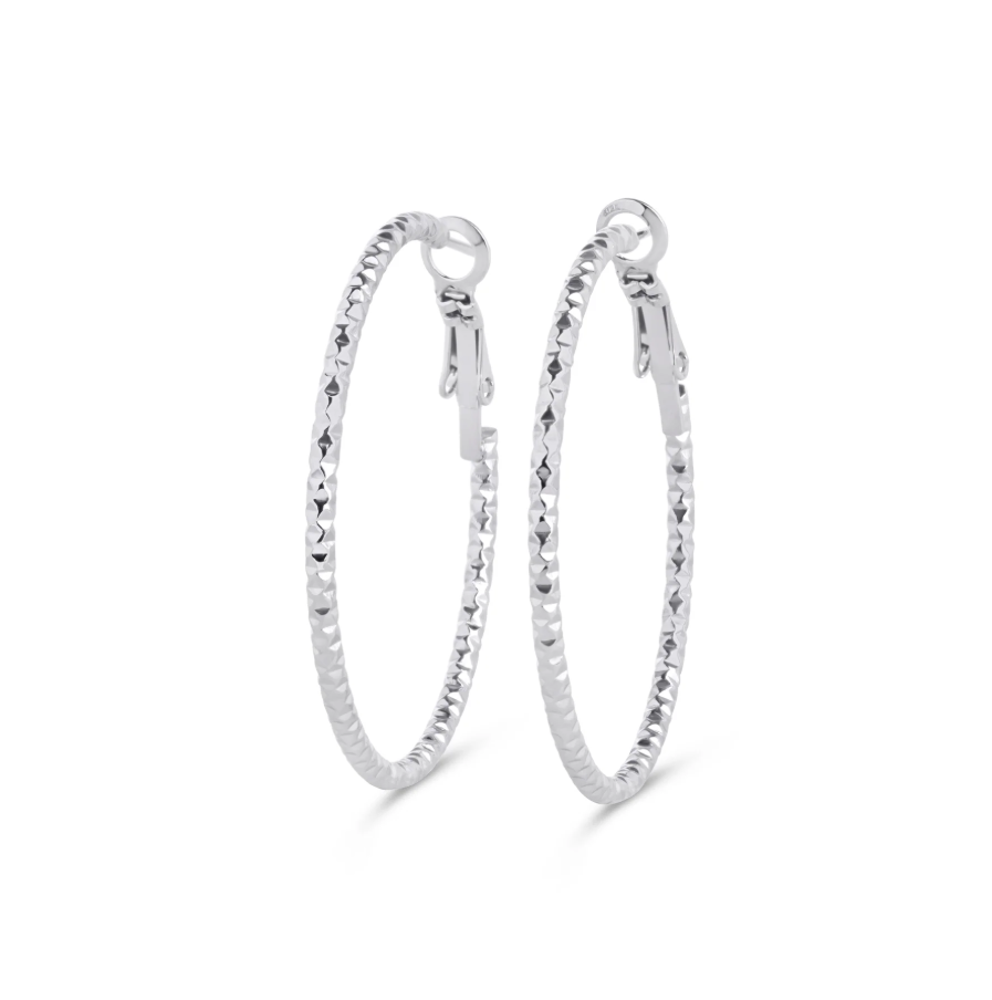 Sansa organic hoop earrings silver