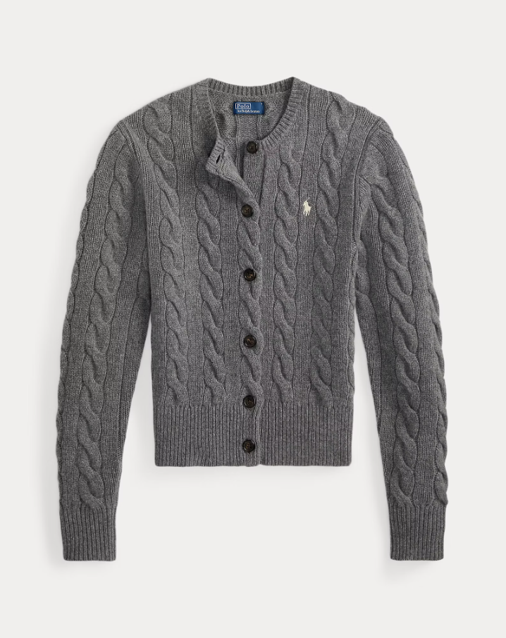 Cable-Knit Wool-Cashmere Cardigan