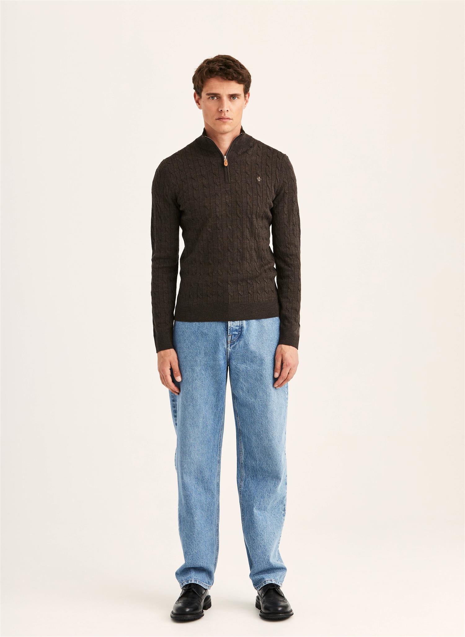 Merino Cable John Zip AW26 Brown