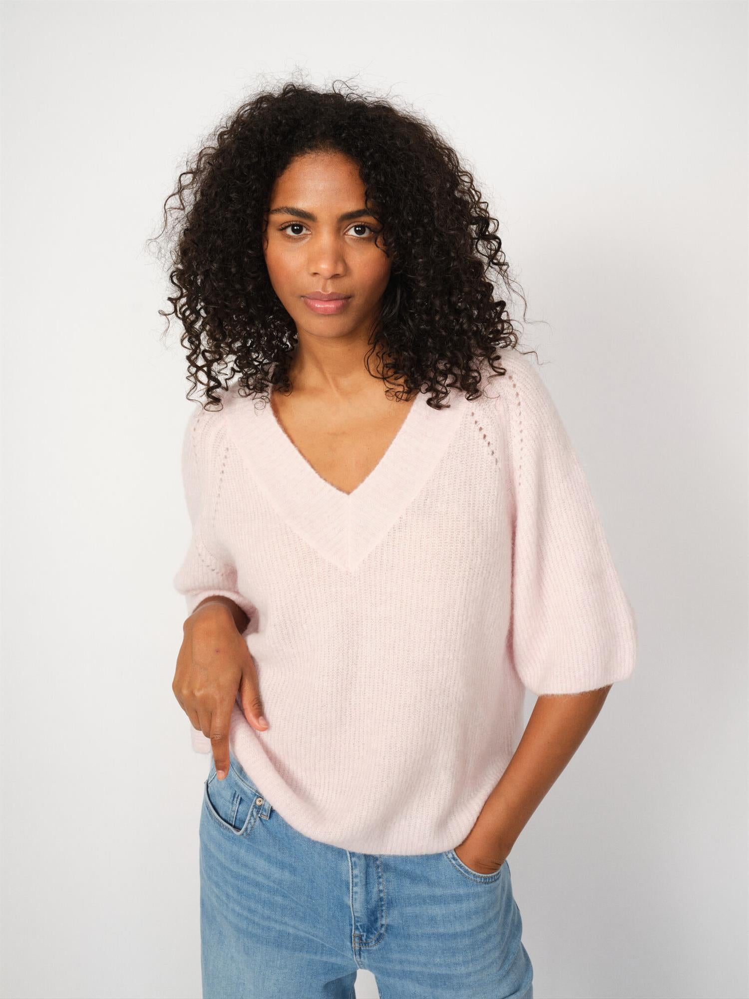 MMTaci 3/4 V-Neck Knit Ballet Slipper