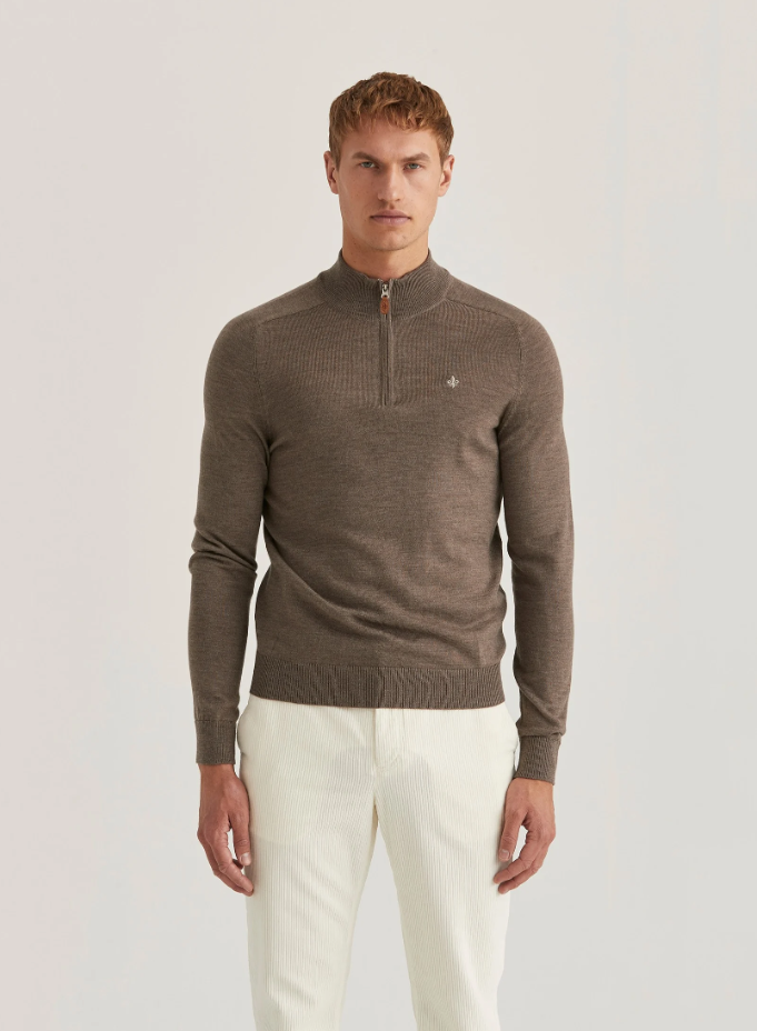 Merino John Zip Brown