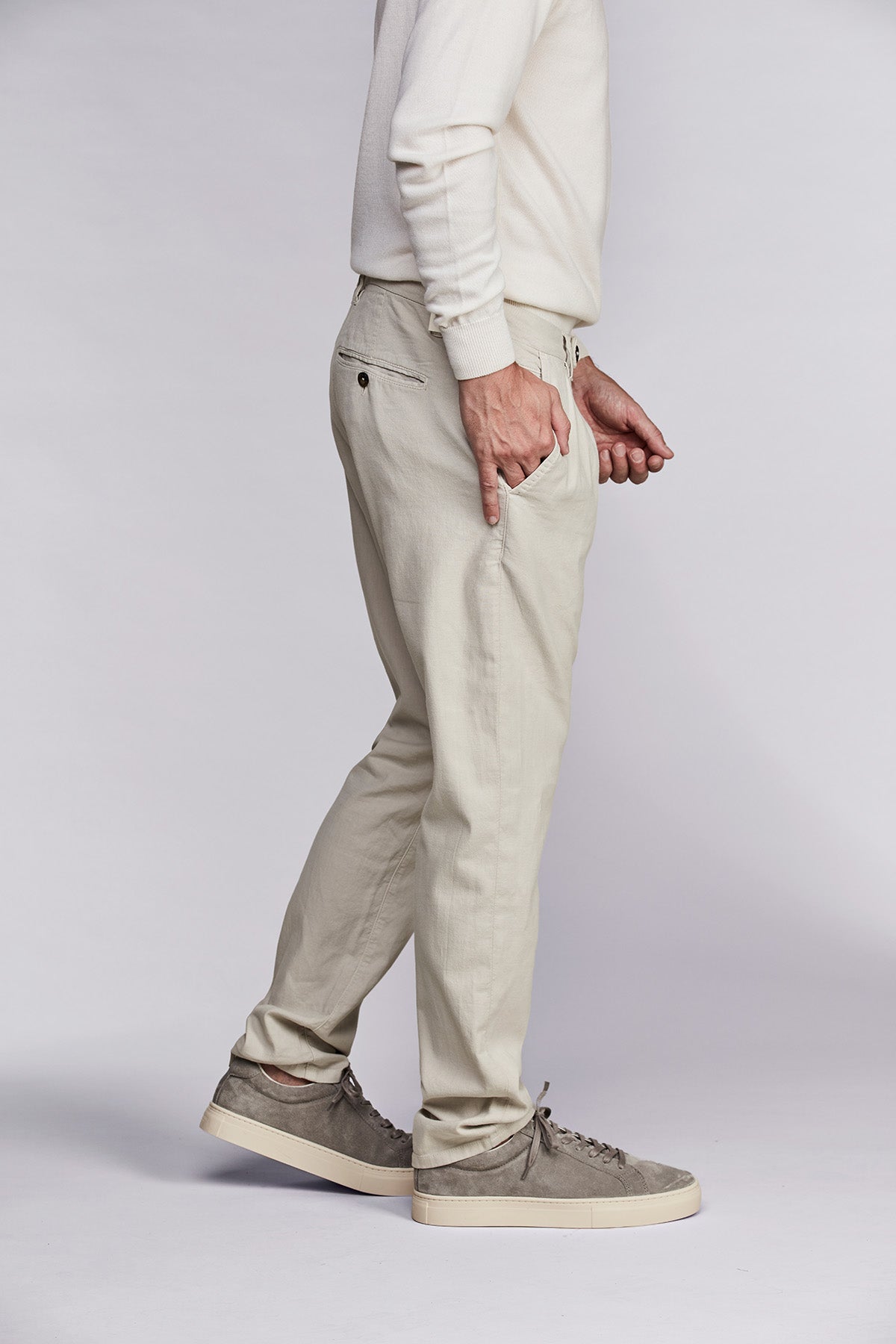 Linen stretch pant Sap Beige