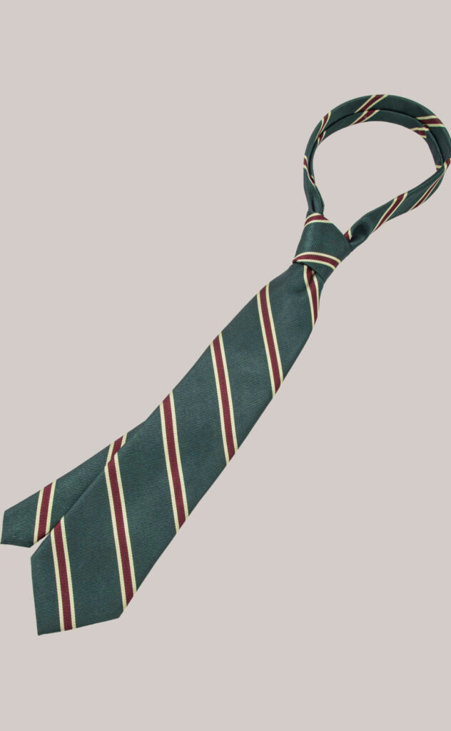 Triplestripe Silk Tie Green