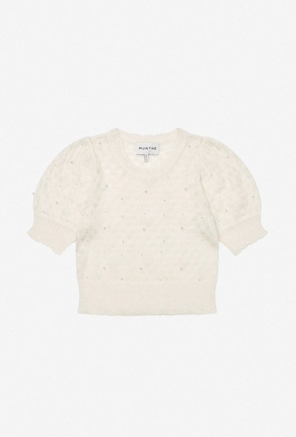 Popta Knitted Top SS Ivory