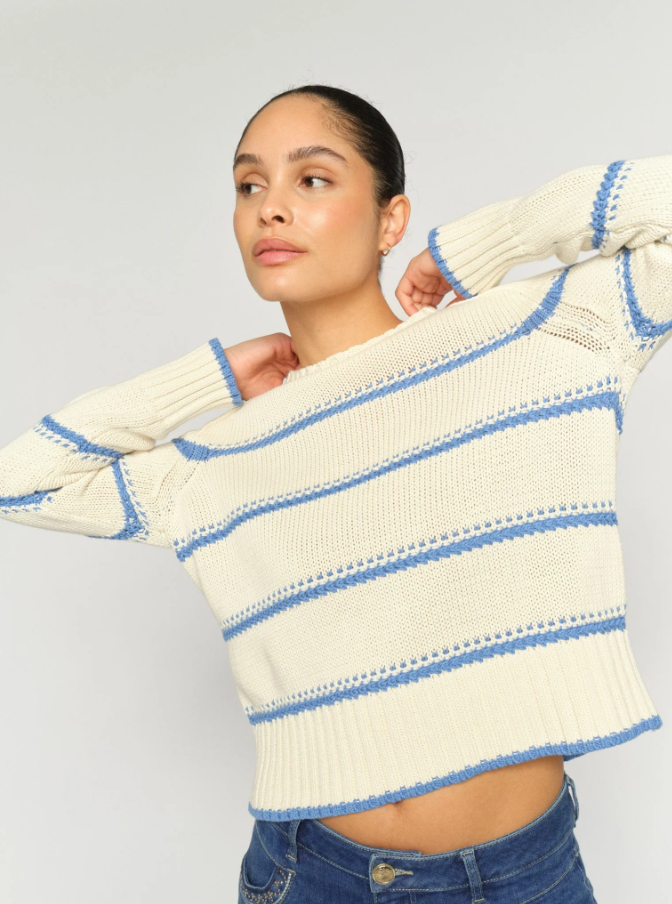 Mmrola Bine Stripe Crewneck Knit Ultramarine