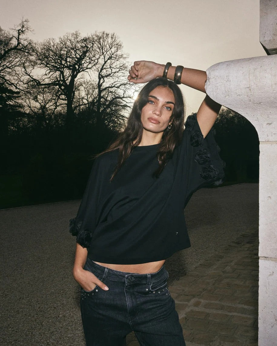 Mmrosette O-SS Tee Black