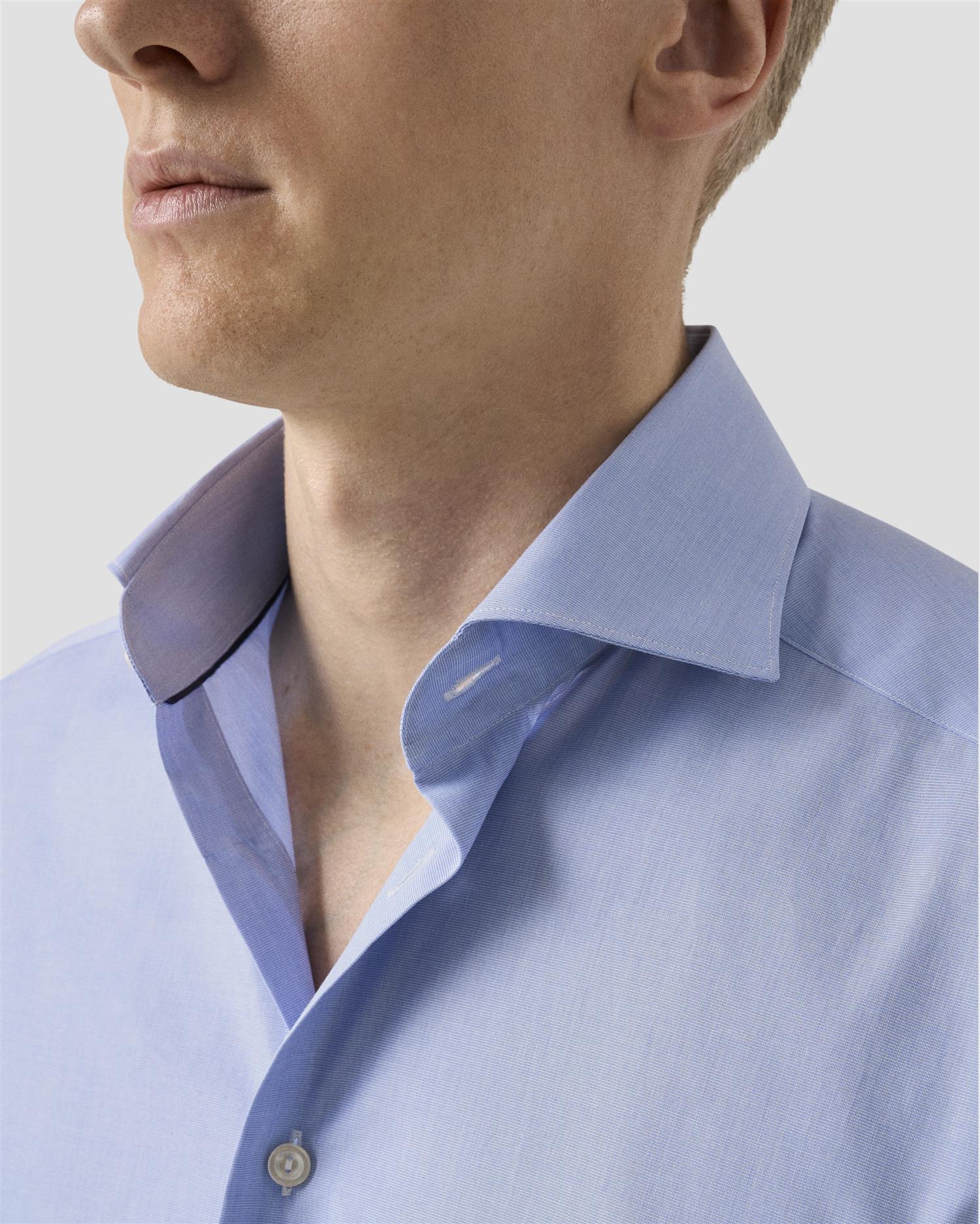 Mid Blue End on End Breeze Poplin Shirt Slimfit