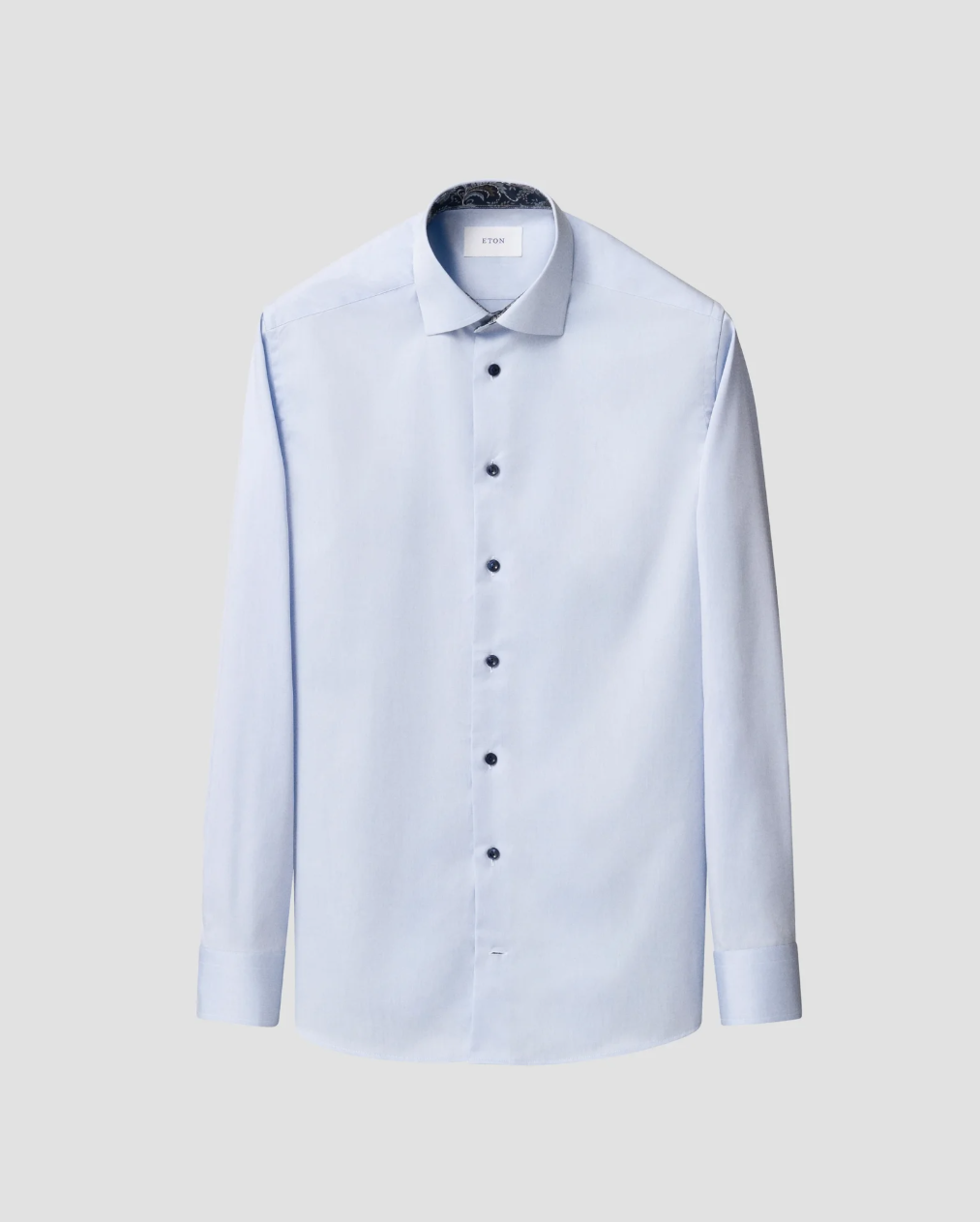 Light blue Floral Effect Signature Twill Contemporary Shirt
