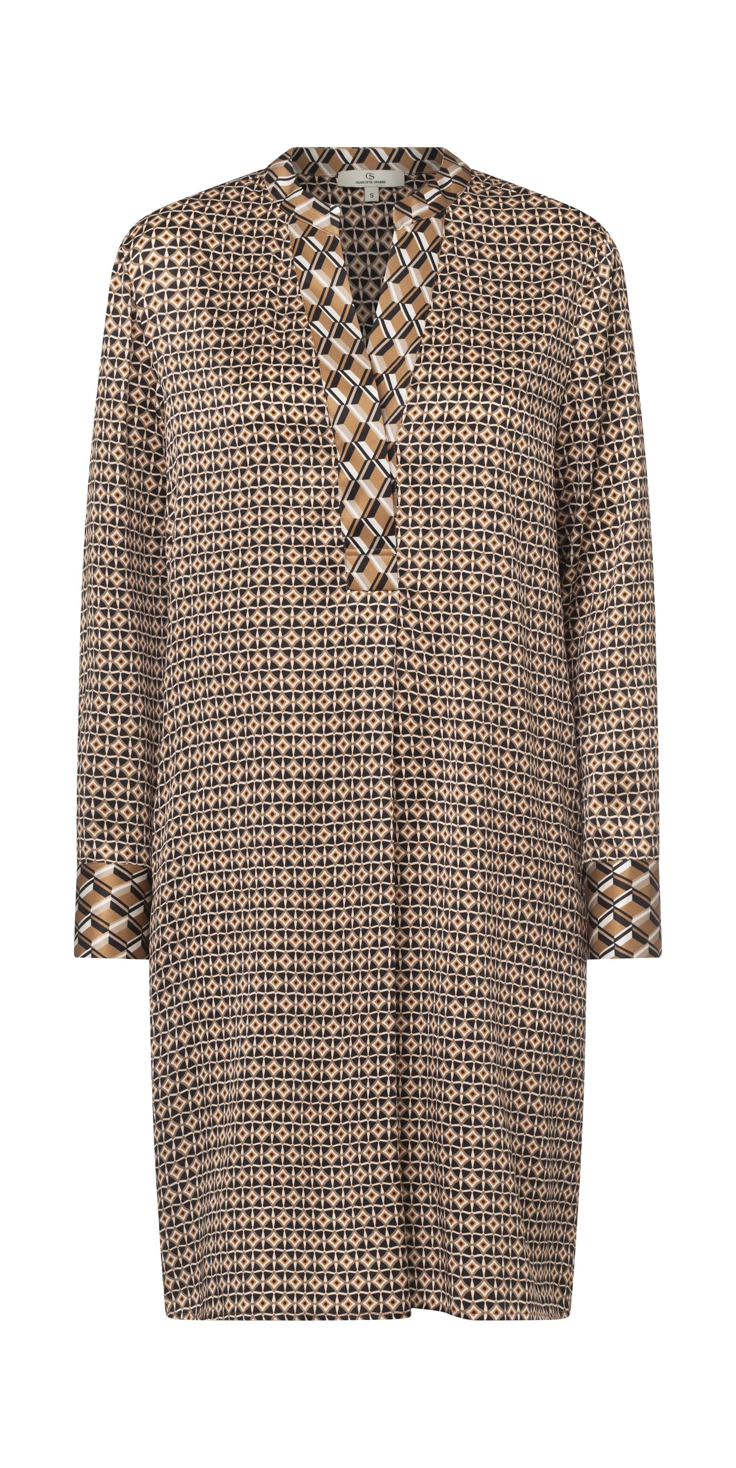 Mix Bliss Dress Geo Mix Cognac