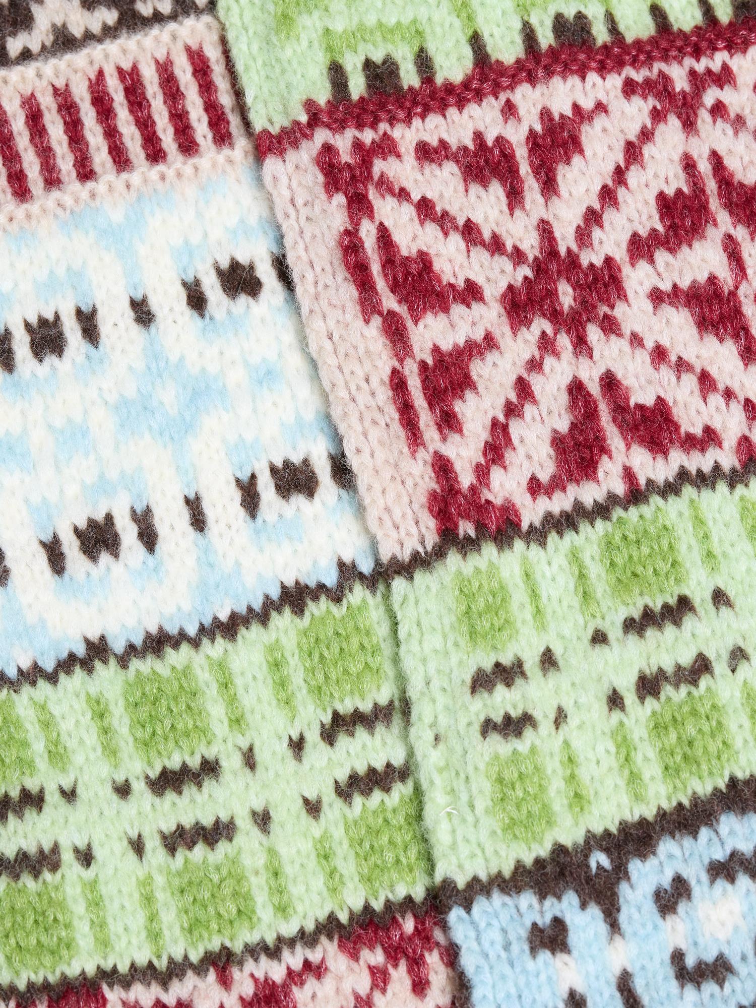 Norwegian Wool Scarf Green Mix