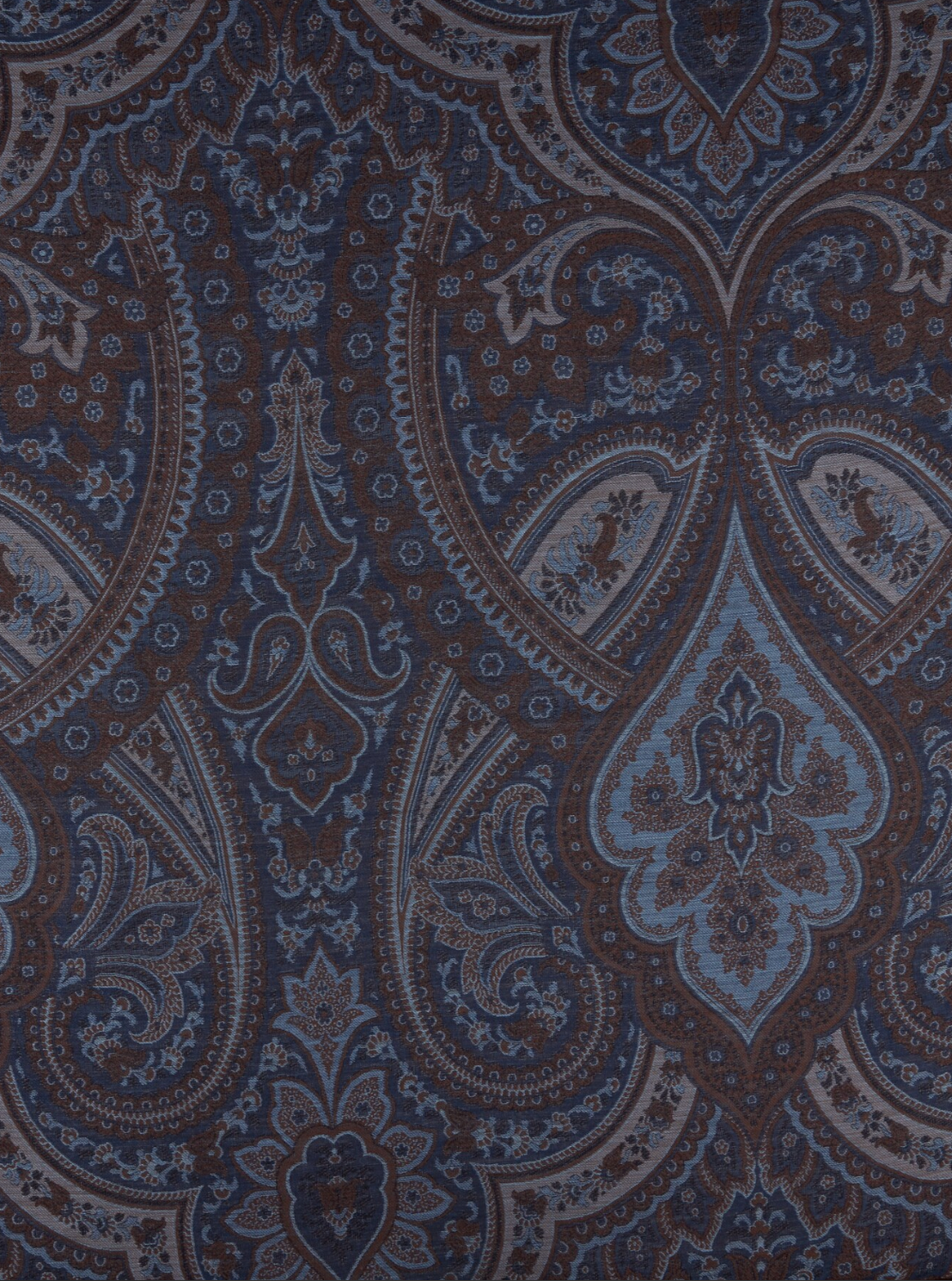 Navy pattern Wool & silk Scarf