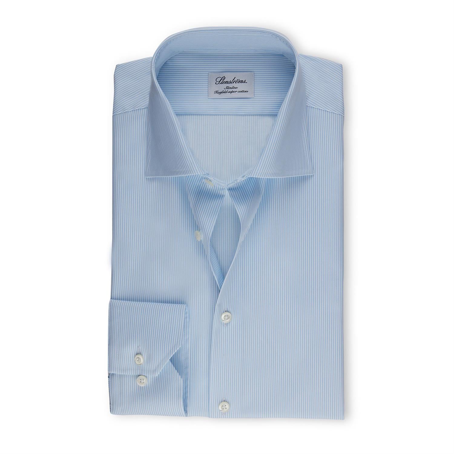 LIGHT BLUE PINSTRIPED SHIRT SLIMLINE